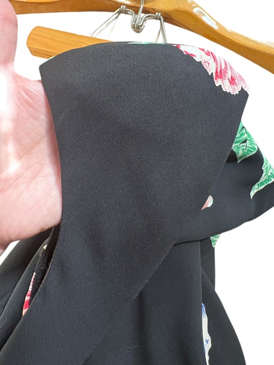 Jones New York size 6 bias cut a-line dress black bold floral - Picture 7 of 8